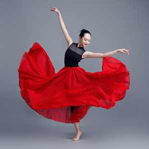 Falda Larga de Chifón para Danza del Vientre y Ballet, con Giro de 360/540/720 Grados, Estilo Gitano, para Práctica de Danza, Surtido de Faldas de Baile - Product Image 2