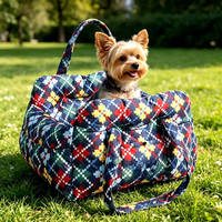 Haustier-Autositzkissen Hunde- und Katzen-Sicherheitssitz Schmutzabweisend Waschbar Tragbares Hundebett Urlaubsreise Spaß Kariertes Design Modisch