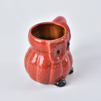 Tasse hybride hibou et citrouille en céramique, 16 oz, avec glaçure réactive, pour bière, café et thé, vaisselle créative d'Halloween en forme d'animal