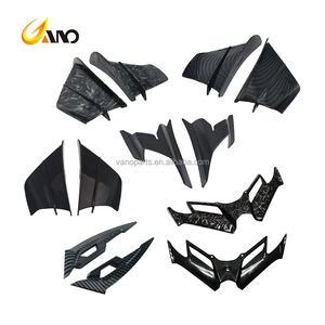 Accessoires de moto WANOU Aile fixe anti-vent ABS en fibre de carbone Déflecteur d'air <span class=keywords><strong>Aileron</strong></span> de moto Kits de carénage Spoiler latéral - Product Image 6