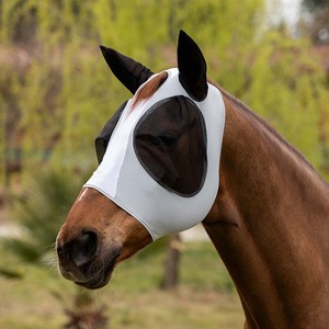 <span class=keywords><strong>Masque</strong></span> <span class=keywords><strong>anti</strong></span>-mouches élastique en nylon personnalisé pour chevaux avec protection en maille, produits équestres toutes saisons, équipement équestre - Product Image 3