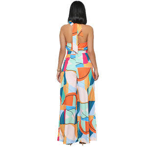 9746 transfrontalière Europe amérique pour <span class=keywords><strong>Amazon</strong></span> ample jambe large <span class=keywords><strong>dos</strong></span> nu décontracté tout match taille haute pantalon solide fête Style taille unique - Product Image 2