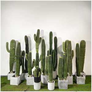 Cactus artificiel en PU de qualité supérieure, écologique, grand modèle, vert, haute simulation, plante décorative esthétique pour la remise des diplômes et la maison - Product Image 5