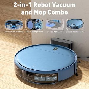 Robot Vacuum Mop Smart Robotic <b>Cleaner</b> APP/Remote/Voice Control Scheduled Cleaning Slim Body Self-Charging Pet <b>Hair</b> 2-in-1 Vacuu - Product Image 3