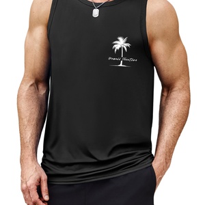 Débardeurs décontractés pour hommes à motif palmier, séchage rapide, pour la plage et les vacances d'été – Vente en gros - Product Image 5