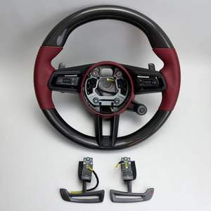 Volant sport en fibre de carbone véritable mate avec bouton <span class=keywords><strong>SC</strong></span> pour <span class=keywords><strong>Porsche</strong></span> Macan Panamera Cayenne <span class=keywords><strong>911</strong></span> 718 991 918 - Product Image 3