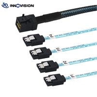 SFF-8643 SAS MINI ke 4 port SATA 7P kabel koneksi kecepatan tinggi server wanita