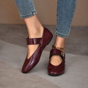Women's Comfortable Lightweight Ballet <b>Flat</b> Shoes PU Insole Toe Loop Buckle Detail Slip-On Closure Daily Spring/Summer/Autumn - Product Image 5