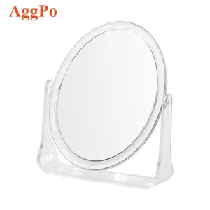 透明底座双面放大化妆镜自立镜1X 3X化妆梳妆镜桌面化妆玻璃