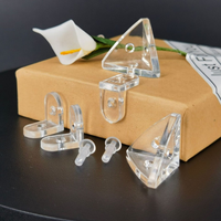 En gros, Connecteur triangulaire en acrylique transparent pour coins en L, type 'Mère-Fils', pour boîtes de présentation de vernis à ongles, accessoires de quincaillerie