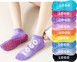 Calzini Estivi per Bambini in Rete 100% Cotone Traspirante <span class=keywords><strong>Antiscivolo</strong></span>, Calzini per Yoga per Adulti con Logo, Vendita all'Ingrosso - Product Image 1