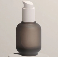 Flacon pompe en verre de 30 ml personnalisé (forme d'ampoule, couleur personnalisée) OEM pour sérum de soin de la peau, crème pour le visage, huile essentielle, crème BB, emballage cartonné