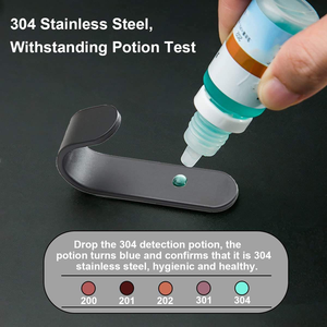 Paquete de 12 ganchos de toalla adhesivos de acero inoxidable 304 para montaje en pared - Product Image 2