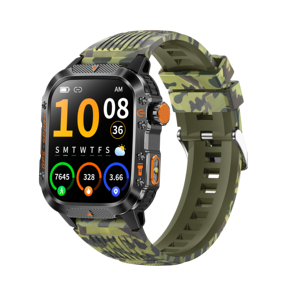 Montre connectée GPS HT36 avec lampe torche LED, écran HD 2,01 pouces, appels Bluetooth, suivi de santé, étanchéité IP68 pour le sport (fréquence cardiaque/oxygène sanguin) - Product Image 2