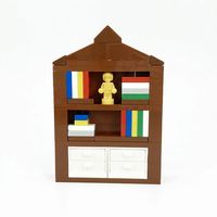 Bloques de Construcción Creativos MOC, Taberna, Bar de Vinos, Muebles Modulares en Miniatura, Decoración de Habitaciones para AFOL, Juego de Barra, Taburetes y Estantería