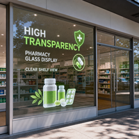 Écran LED transparent pour vitrine de pharmacie, affichage LED personnalisé sur verre