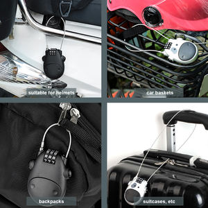 Wholesale Coded <b>Lock</b> Telescopic Steel Cable Motorbike Combination Anti-theft Password <b>Wheel</b> Locking Tool - Product Image 3