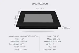 Nextion NX8048P070-011C Tampilan LCD HMI Sentuh Kapasitif NX8048P070-011C-Y