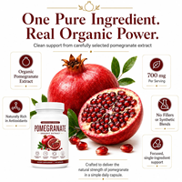 Cápsulas de Extracto de Granada Orgánico de Alta Potencia, Antioxidante, para el Flujo Sanguíneo Cardiovascular, Metabólico y Antienvejecimiento, para Adultos