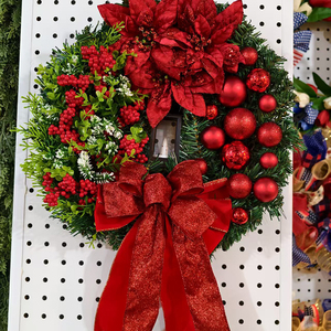 Vente flash : Guirlande de Noël artificielle avec baies rouges, lampe à huile de Jésus, 30-45 cm, <span class=keywords><strong>pour</strong></span> la décoration murale, de <span class=keywords><strong>porte</strong></span>, intérieure - Product Image 5