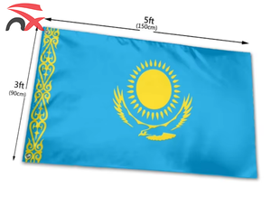 <span class=keywords><strong>Bandera</strong></span> Nacional de <span class=keywords><strong>Kazajstán</strong></span> Promocional de 90x150cm con Dos Ojales, Fabricada Profesionalmente en Fábrica, para Grandes Cantidades - Product Image 2