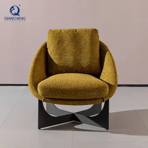 OEM Möbel Schwarz gold Plissee Wohnzimmer Stuhl Guangdong Handels möbel Boucle Stoff Freizeit stuhl für zu Hause