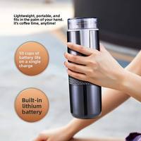 Cafetière portable d'extérieur à double usage (capsules et café moulu), extraction à un bouton, rechargeable par USB, idéale pour les voyages