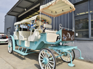 Chariot de mariage royal électrique d'extérieur, type carrosse de princesse, style Victoria, traîné par des chevaux - Product Image 6