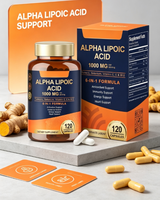 PEM 120 Capsules 6 en 1, capsules d'acide alpha-lipoïque, pour maintenir l'immunité, soutenir les antioxydants, la santé cardiaque et l'énergie quotidienne