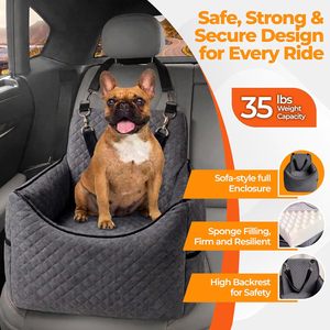 Waterproof Quilted Dog Car Seat With Adjustable Safety Strap Washable Anti Scratch Pet Car Seat Non Slip <b>Back</b> Seat for Travel - Product Image 5