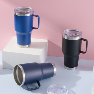 1500ml insulated stainless steel travel mug with leakproof lid and ergonomic handle custom logo <b>reusable</b> cold coffee <b>cup</b> for off - Product Image 6