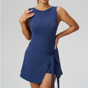 Combinaison de badminton et de <span class=keywords><strong>tennis</strong></span> à séchage rapide - Shorts de yoga sculptants sans manches, vêtements de fitness anti-frottement, vêtements de sport amincissants - Product Image 4