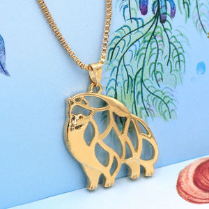 Collier de chien de compagnie créatif cadeau commémoratif bijoux mode plaqué or creux sculpté <span class=keywords><strong>Hiromi</strong></span> chien pendentif collier pour femmes hommes - Product Image 4