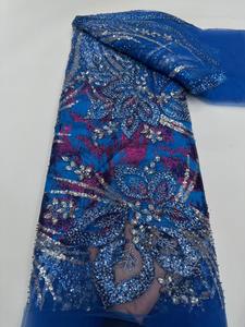 Nuovo Design NI.AI: Tessuto in Pizzo con Ricamo Floreale, Perle e Paillettes - Product Image 6