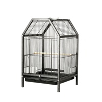 Cage à oiseaux en métal en forme de toit avec accessoires complets, cage suspendue pour perroquet, perruche, agapornis, cage d'alimentation quotidienne