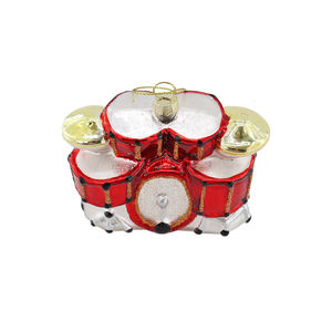ที่แขวนกลองขนาดเล็กทำด้วยมือแก้วเป่าสีแดงสุดหรูของตกแต่งคริสต์มาสงานปาร์ตี้และของตกแต่งต้นไม้ปีใหม่ - Product Image 5