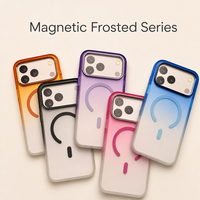 Étui magnétique à chargement sans fil pour iPhone 17 18 Series, avec dos dégradé en acrylique givré, toucher doux, antichoc et protection d'objectif OEM