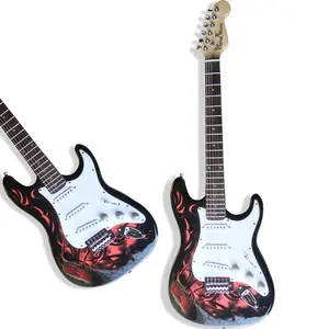 מכירה לוהטת גבוהה צליל באיכות טיליה גיטרה חשמליות ערכות צוואר thru 6 מיתרי גיטרה חשמלית