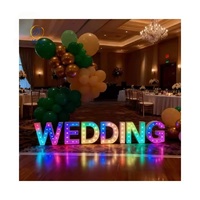 Lettre lumineuse géante LED RVB programmable en métal pour événements, décoration de mariage, accessoire de fête