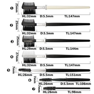 Cepillo de Cejas Doble de Alta Calidad con Mango de Madera y Cepillo Plano para Lápiz de Cejas y Maquillaje de Ojos - Product Image 2