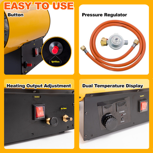 Calentador de Aire a Gas Forzado de 50KW, Alta Durabilidad y Eficiencia, Calentador de Aire Industrial a Gas LPG, Propano y <span class=keywords><strong>Butano</strong></span> para Granjas Porcinas y Avícolas - Product Image 5