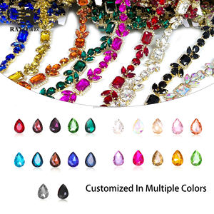 라인스톤 트리밍 롤 장식 크리스탈 글라스 태슬 아플리케 키체인 - Product Image 3