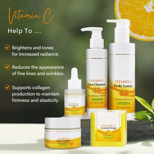 Set de Cuidado Facial con Vitamina C, 5 Piezas, Marca Privada, Jabón, Crema, Sérum, Limpiador, Loción - Product Image 2