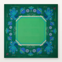1-7/16" Extra-Large 4-Layer Modern Luxury Melamine American Mahjong 160-Tile Cornflower Blue Peacock Mat