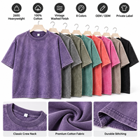 T-shirt Homme Vintage Oversize Streetwear Manches Courtes en Coton Lourd 260GSM Délavé Effet Neige Personnalisé OEM ODM Vente en Gros