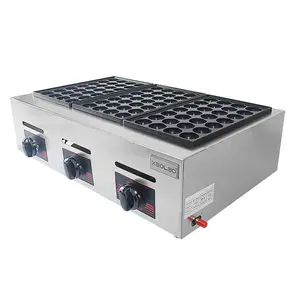 XEOLEO Commercial Desktop 3-plate Takoyaki Machine Street Food Professional Gas Octopus Balls Takoyaki Grill Machine Non-Stick