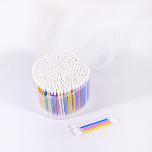 Fournisseurs d'écouvillons jetables Q Tips nettoyage des oreilles 300 pièces <span class=keywords><strong>coton</strong></span>-<span class=keywords><strong>tige</strong></span> <span class=keywords><strong>coton</strong></span>-<span class=keywords><strong>tige</strong></span> de couleur mélangée avec boîte ronde - Product Image 5