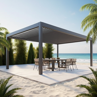 Pergola en aluminium avec toit à lames orientables, structure de jardin écologique et gazebo pour l'aménagement extérieur, taille personnalisée pour la rénovation de restaurants et cafés