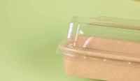 Boîte à sushi, salade ou snack biodégradable en papier kraft avec revêtement UV, couvercle adhésif pour pique-nique, pour usage domestique