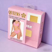 Boîte d'emballage en PET pour sous-vêtements féminins, épaisseur 0,35 mm, logo imprimé personnalisé, boîte pliable en plastique recyclable avec crochets pour chaussettes